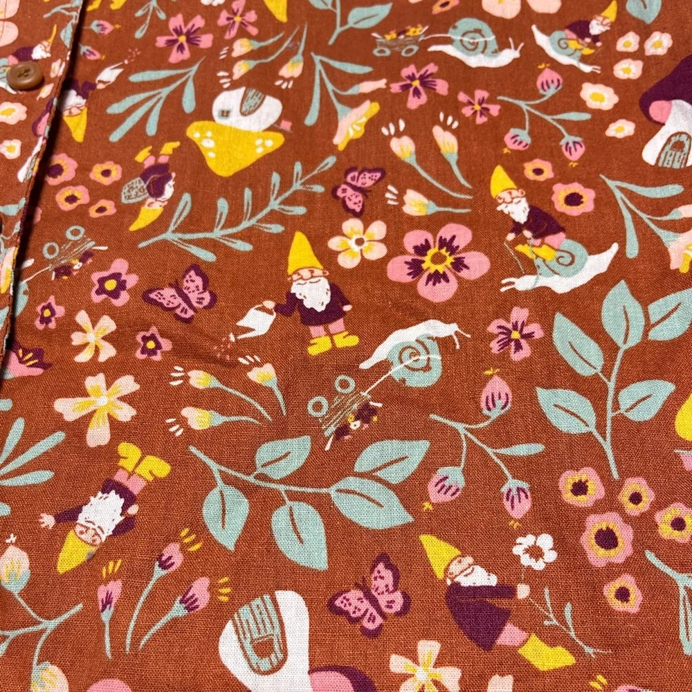 Duluth Gnomes Mushroom Artisan Hemp organic cotton untucked Camp Shirt size XS - Picture 6 of 8